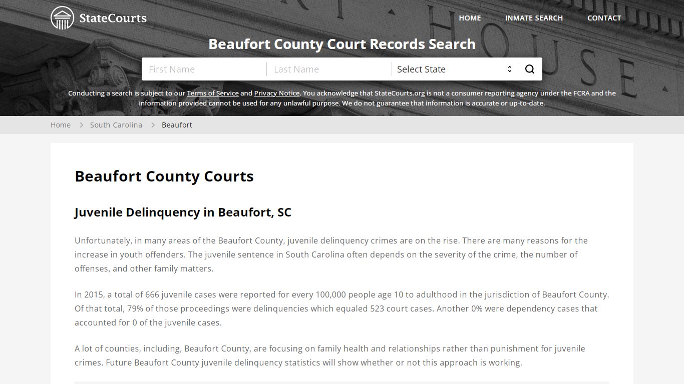 Beaufort County, SC Courts - Records & Cases - StateCourts